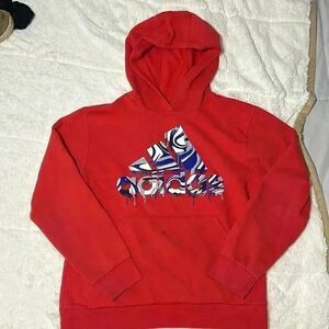 Adidas youth extra large hoodie, red with the swirl design